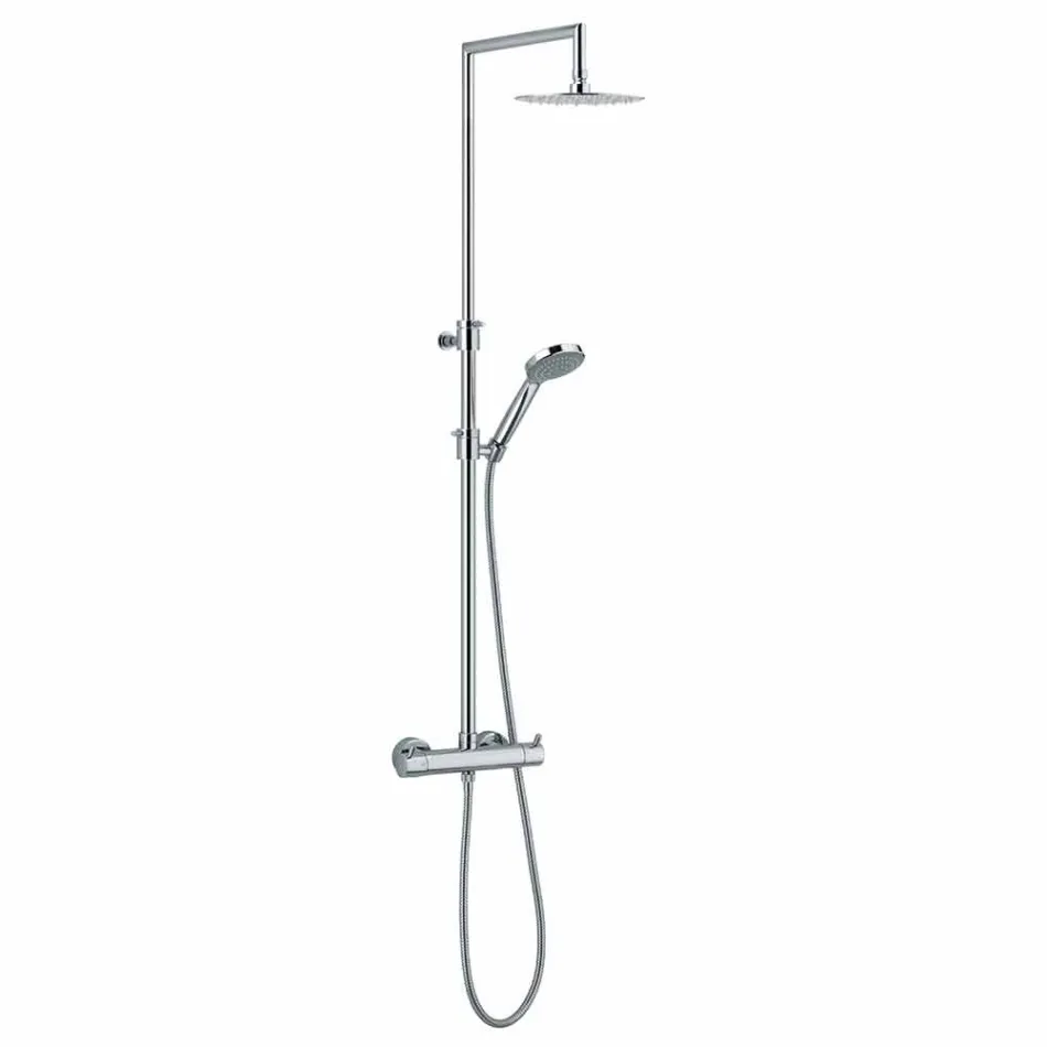 Shower Column with Integrated Diverter in Chromed Brass Made in Italy - Griso Viadurini