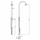 Stainless Steel Garden Shower Column with Hand Shower Made in Italy - Marlen Viadurini