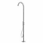 Stainless Steel Garden Shower Column with Hand Shower Made in Italy - Marlen Viadurini