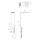 Steel Shower Column with Rain Shower Head Made in Italy - Sailor Viadurini