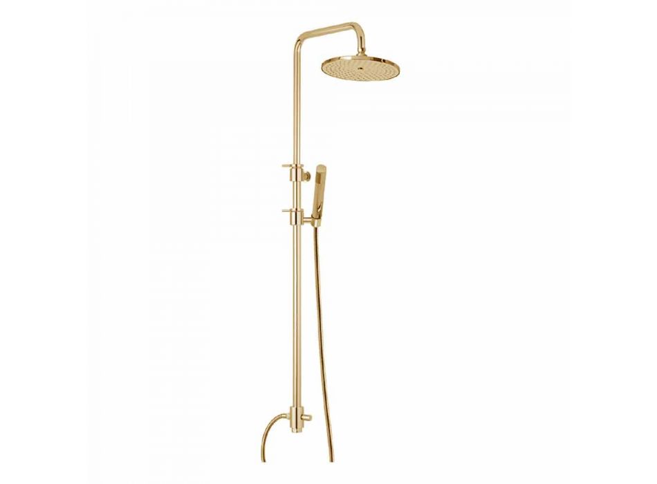 Brass Shower Column with Abs Shower and Made in Italy Shower Head - Hood