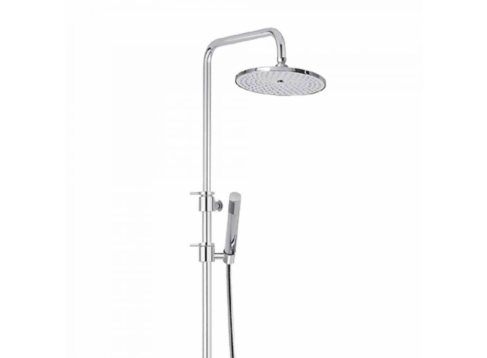 Brass Shower Column with Abs Shower and Made in Italy Shower Head - Hood