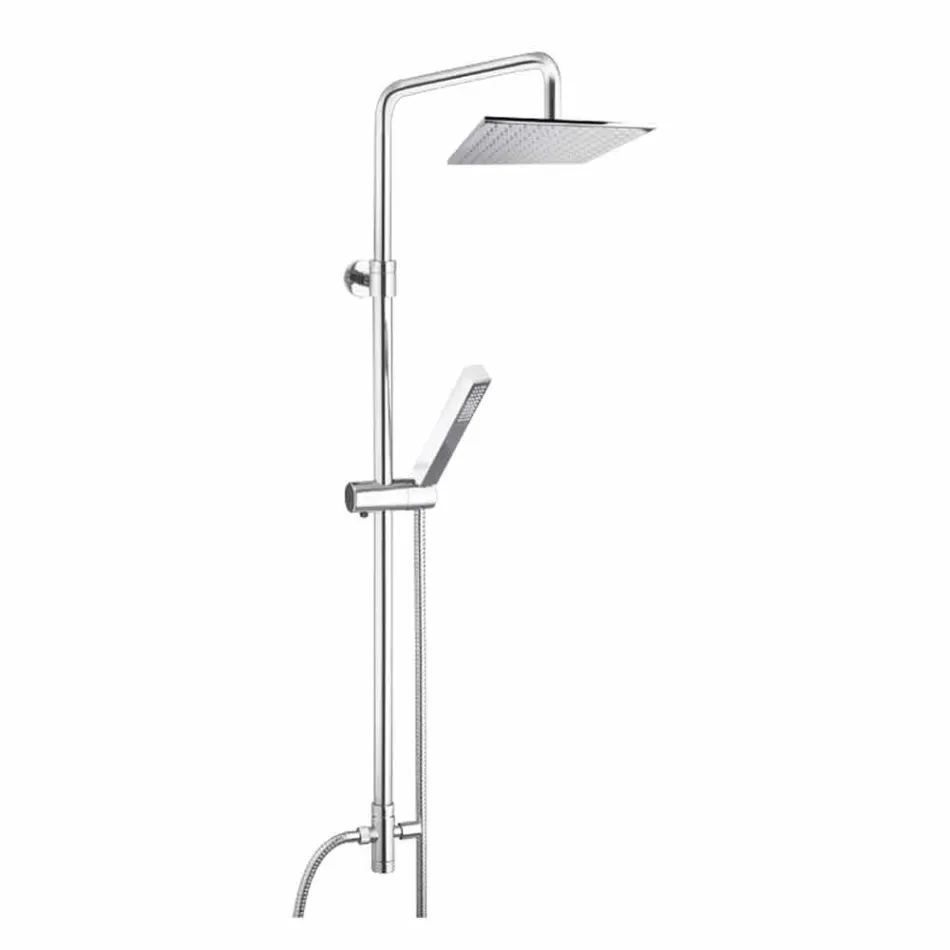 Shower column in brass with shower head and hand shower in Abs Made in Italy - Lesio Viadurini