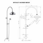Brass Shower Column with Shower Head and Abs Hand Shower Made in Italy - Rimo Viadurini