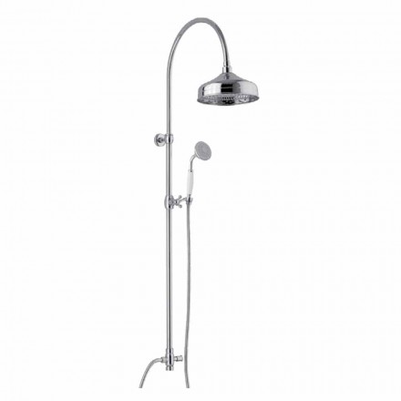 Brass Shower Column with Shower Head and Abs Hand Shower Made in Italy - Rimo Viadurini