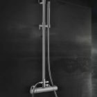 Brass Shower Column with Round Ultrathin Shower Head Made in Italy - Merio Viadurini
