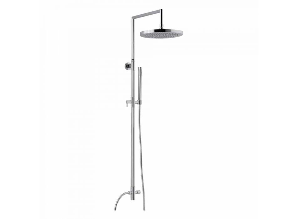 Shower column in chromed brass with abs hand shower made in Italy - Selvio Viadurini