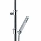 Shower column in chromed brass with flexible hose and hand shower made in Italy - Griso Viadurini