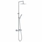 Shower column in chromed brass with flexible hose and hand shower made in Italy - Griso Viadurini
