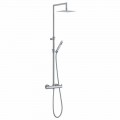 Shower column in chromed brass with flexible hose and hand shower made in Italy - Griso