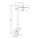 Shower column in chromed brass with steel shower head Made in Italy - Marlo Viadurini