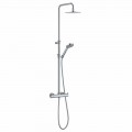 Shower column in chromed brass with round shower head Made in Italy - Griso