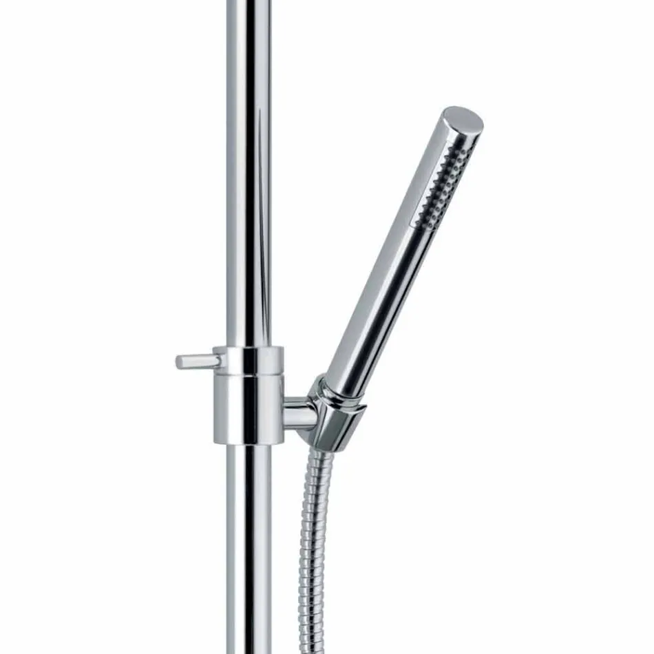 Shower Column in Chromed Brass Square Design Made in Italy - Padula Viadurini