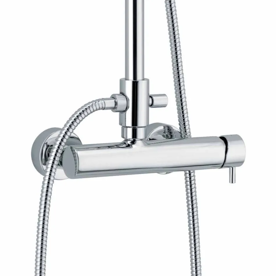 Shower Column in Chromed Brass Square Design Made in Italy - Padula Viadurini