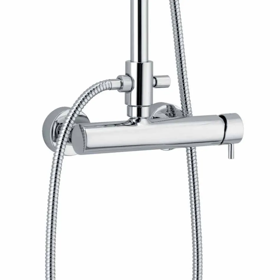 Shower Column in Chromed Brass Square Design Made in Italy - Padula Viadurini