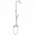 Shower Column in Chromed Brass Square Design Made in Italy - Padula