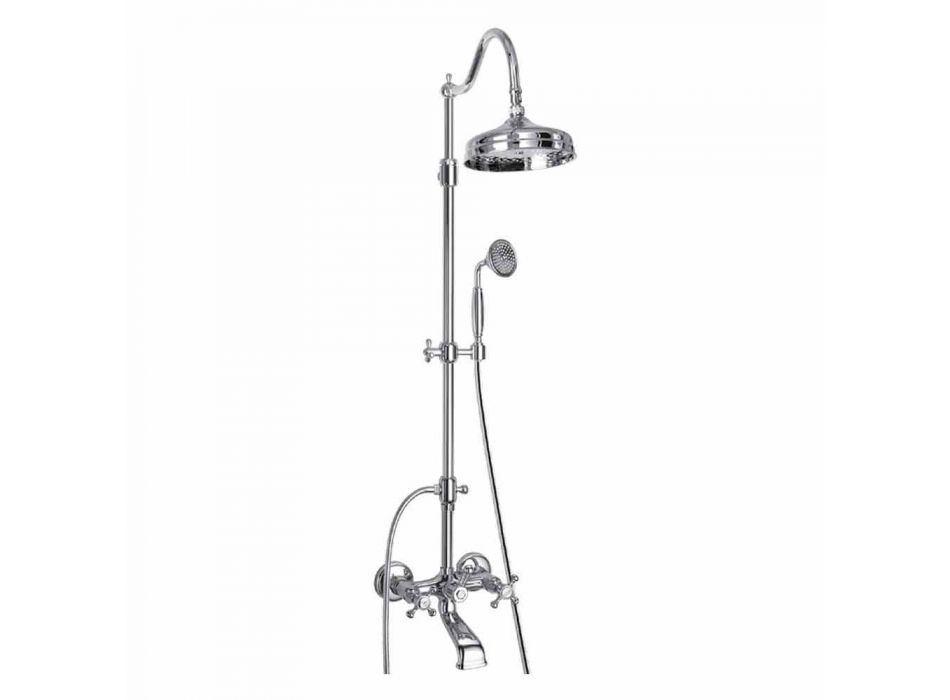 Adjustable Brass Shower Column with Made in Italy Bath Group - Fedrio Viadurini