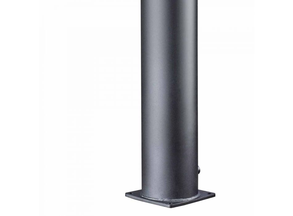 Solar Garden Shower Column in Black Stainless Steel Made in Italy - Werner Viadurini