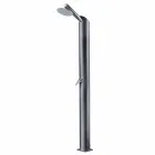 Solar Garden Shower Column in Black Stainless Steel Made in Italy - Werner Viadurini