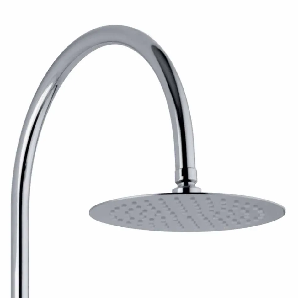 Telescopic Shower Column in Brass with Round Shower Head Made in Italy - Lenio Viadurini