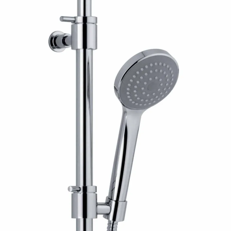 Telescopic Shower Column in Brass with Round Shower Head Made in Italy - Lenio Viadurini