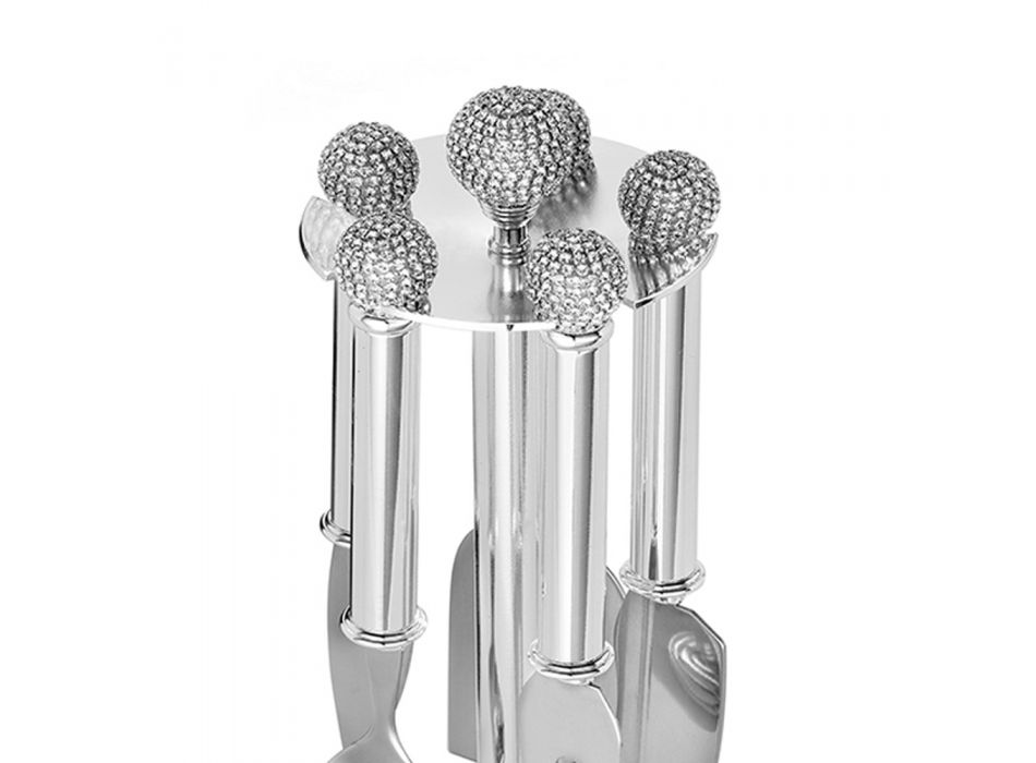 Luxury Design Metal and Crystal Cheese Knives Service