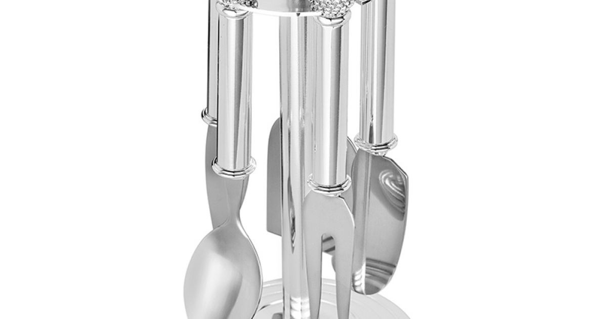 Luxury Design Metal and Crystal Cheese Knives Service