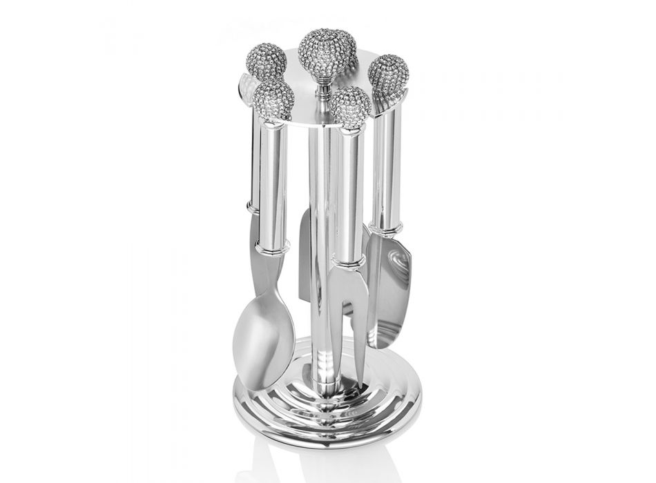 Luxury Design Metal and Crystal Cheese Knives Service