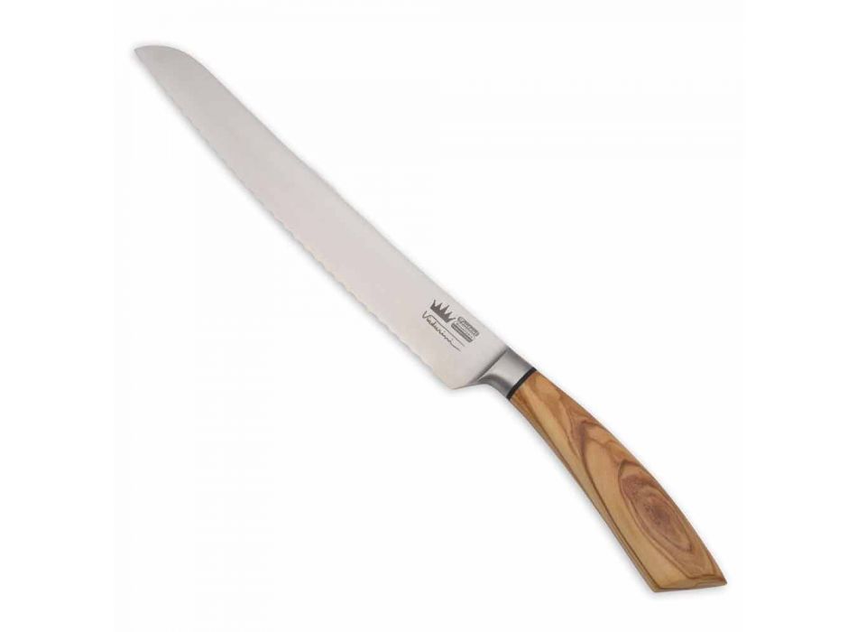 Artisan Bread Knife with Horn or Wood Handle Made in Italy - Pane