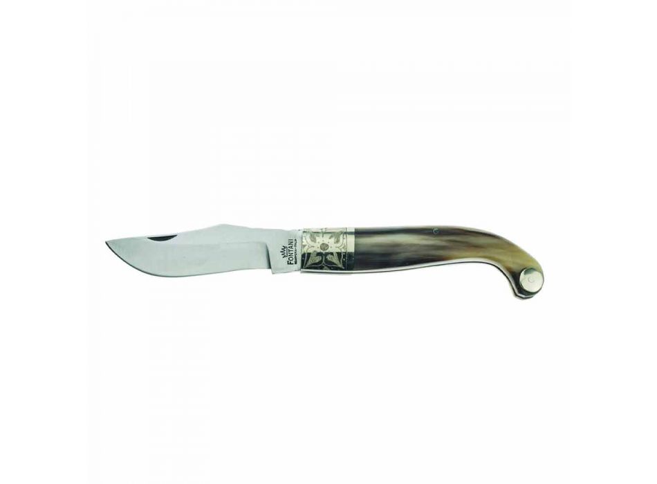 Florentine Artisan Knife with 8.5 cm Steel Blade Made in Italy - Fiora Viadurini