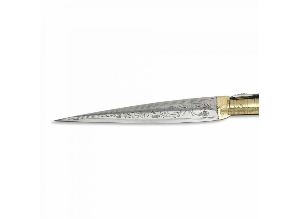Seville Navaja Knife with Steel Engraved Blade Made in Italy - Seville Viadurini