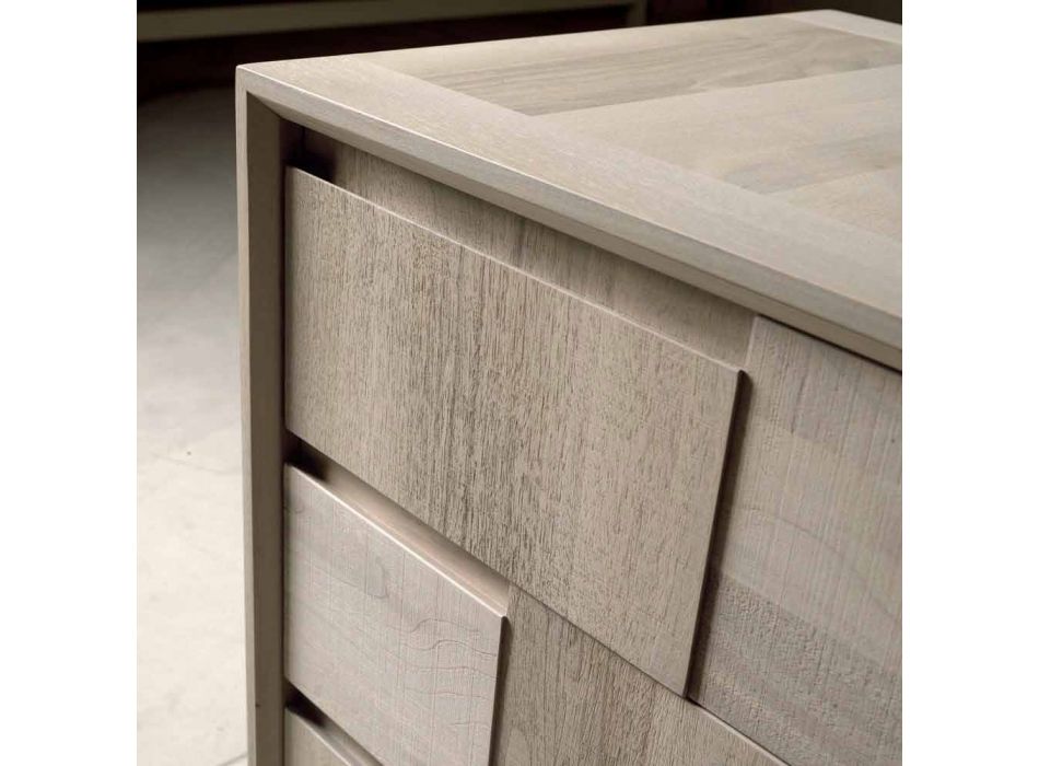 Dresser 3 drawers modern design in solid walnut, Nino