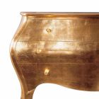 Dresser 3 drawers in solid gold wood design, made in Italy, Giotto Viadurini