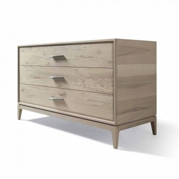 Modern design walnut 3-drawer dresser, W 131 x D 55 x H 80 cm, Sandro