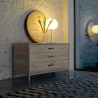 Modern design walnut 3-drawer dresser, W 131 x D 55 x H 80 cm, Sandro Viadurini