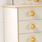 Design chest of 4 drawers in wood with knobs in the shape of Renoir roses Viadurini