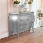 Rounded Dresser with 3 Drawers in Different Finishes Made in Italy - Gamad Viadurini