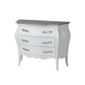 Rounded Dresser with 3 Drawers in Different Finishes Made in Italy - Gamad
