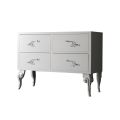 Dresser with 4 Drawers in Pearl White Linden Blockboard Made in Italy - Bacau