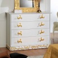 Design chest of drawers with 4 drawers in Kush wood, made in Italy