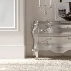 Dresser in Solid Wood with Silver Leaf Finish Made in Italy - Bruges Viadurini