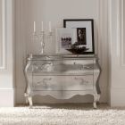 Dresser in Solid Wood with Silver Leaf Finish Made in Italy - Bruges Viadurini