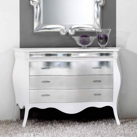 Classic style chest of drawers in solid wood with 6 Bore drawers Viadurini