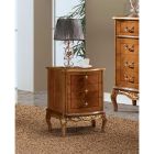 Bedside Bedroom in Wood with 3 Drawers Made in Italy - Chantilly Viadurini