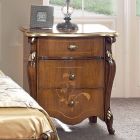 Classic Bedside Table 3 Luxury Drawers Walnut Wood Made in Italy - Cambrige Viadurini