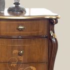 Classic Bedside Table 3 Luxury Drawers Walnut Wood Made in Italy - Cambrige Viadurini