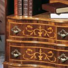 Classic Bedside Table in Walnut Wood with Drawers Made in Italy - Elegant Viadurini