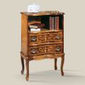 Classic Bedside Table in Walnut Wood with Drawers Made in Italy - Elegant