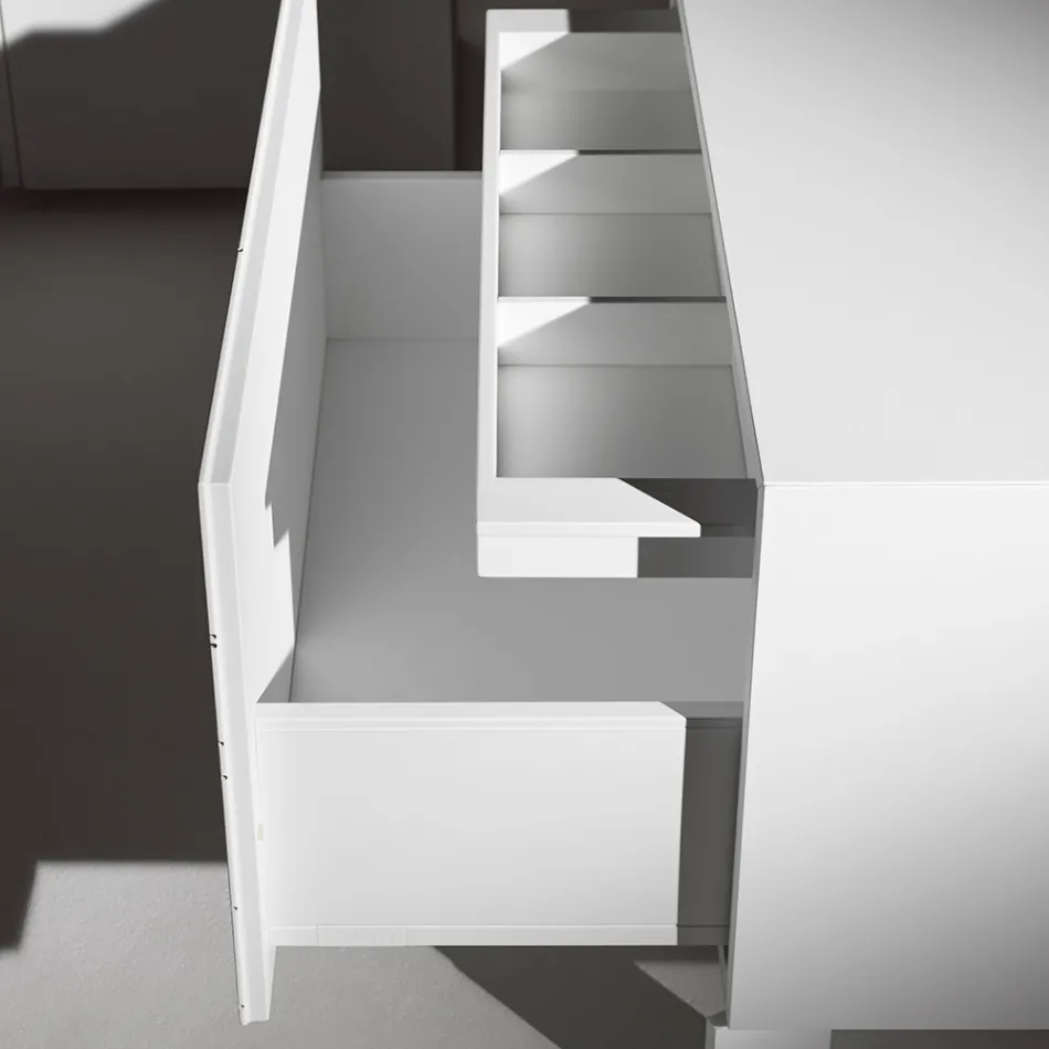 Bedside Table with 1 Drawer in Painted Wood Chipboard - Leone Viadurini