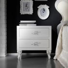 Bedside table with 2 drawers in Pearl White finish Made in Italy - Bacau Viadurini